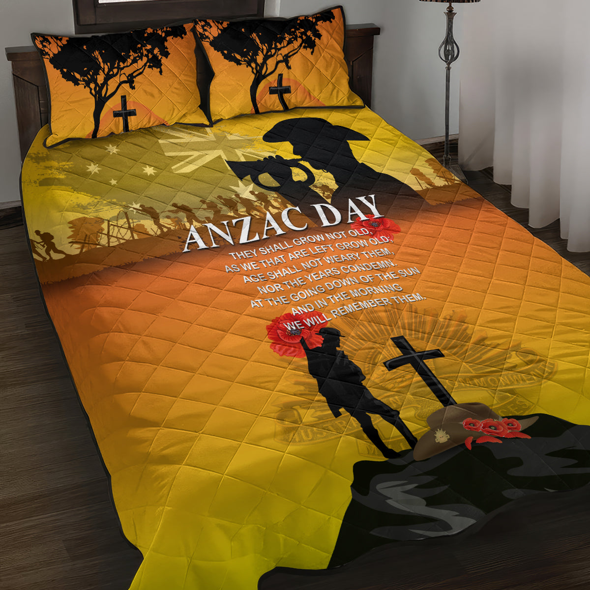 Australia ANZAC Day Quilt Bed Set Gallipoli Lest We Forget