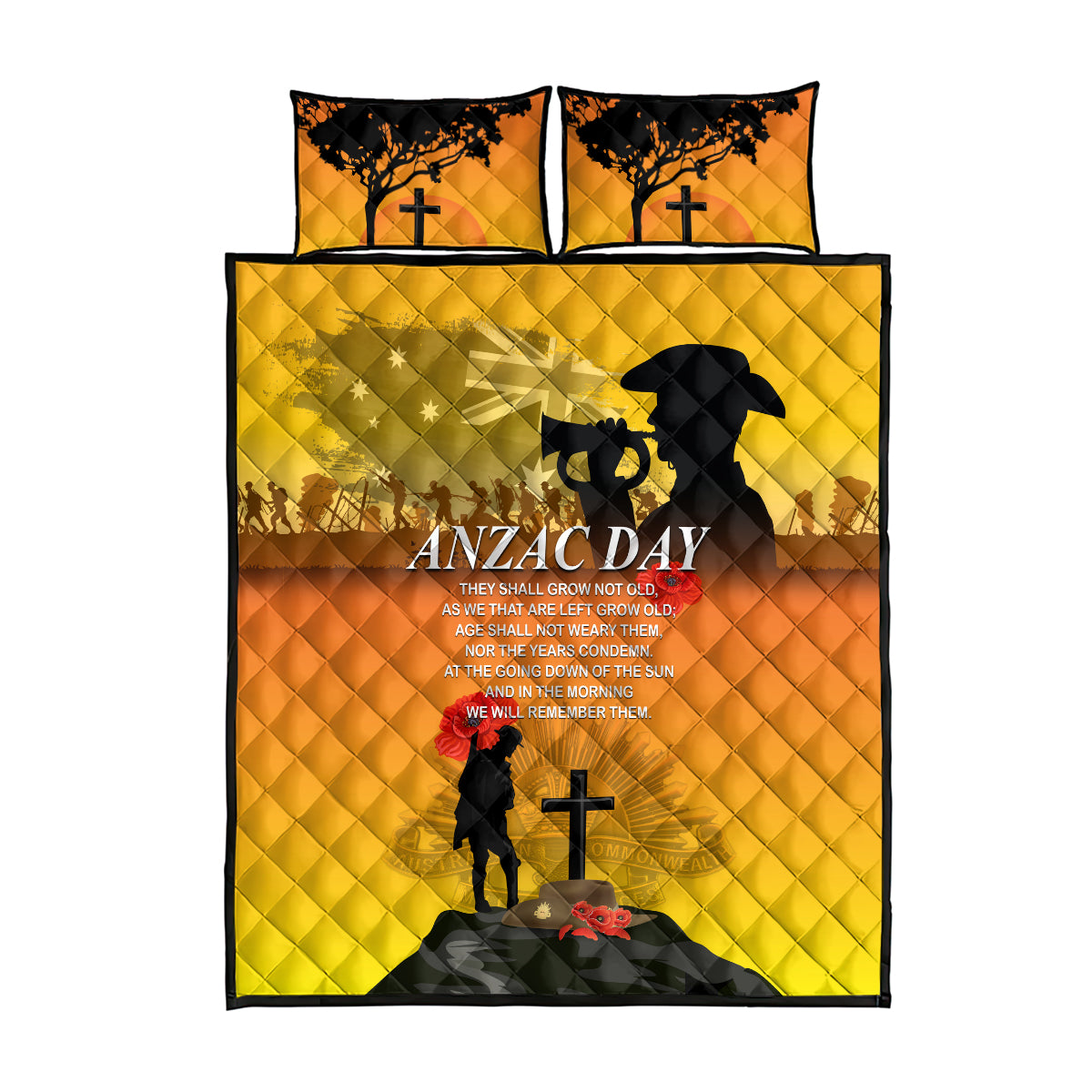 Australia ANZAC Day Quilt Bed Set Gallipoli Lest We Forget