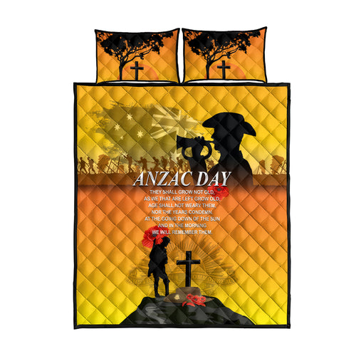 Australia ANZAC Day Quilt Bed Set Gallipoli Lest We Forget