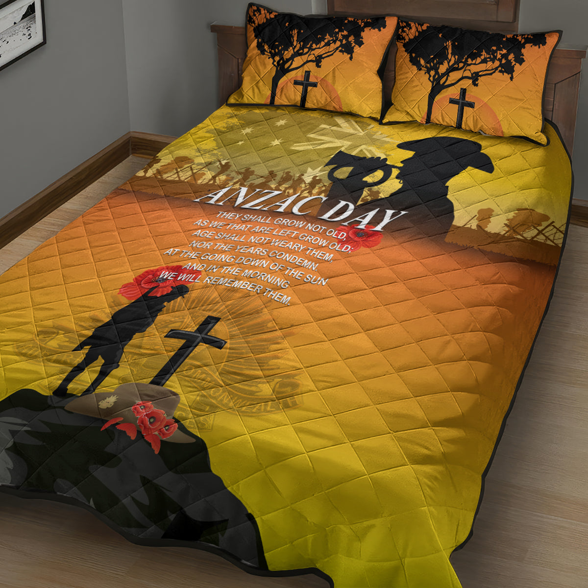 Australia ANZAC Day Quilt Bed Set Gallipoli Lest We Forget
