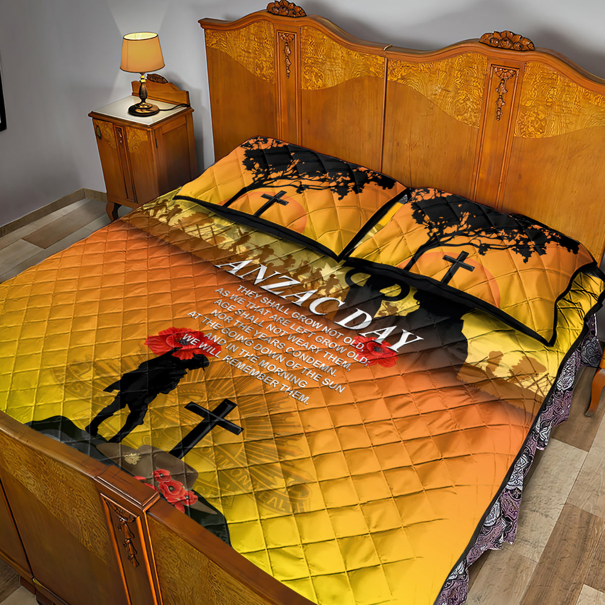 Australia ANZAC Day Quilt Bed Set Gallipoli Lest We Forget