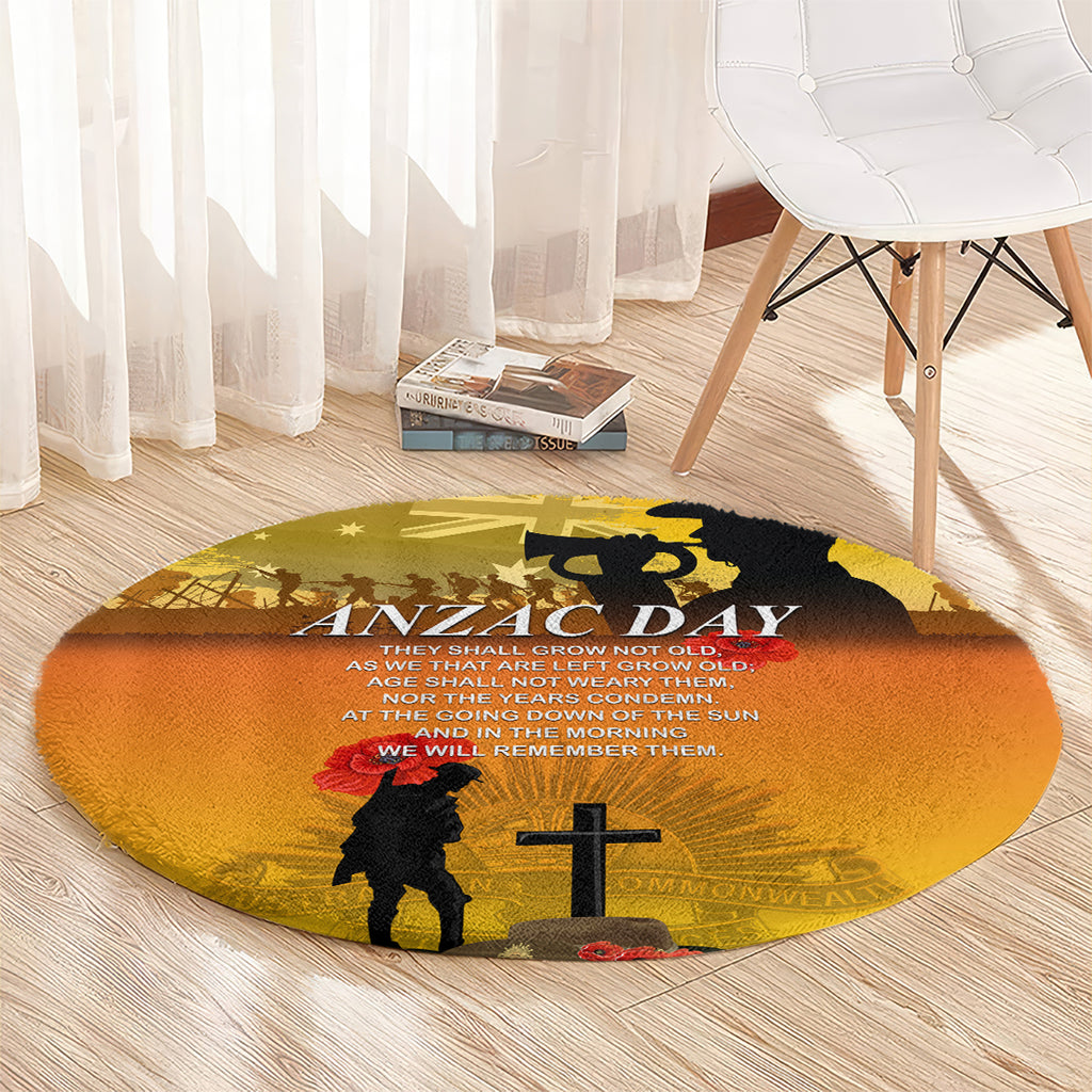 Australia ANZAC Day Round Carpet Gallipoli Lest We Forget