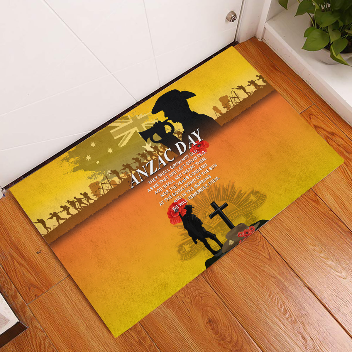 Australia ANZAC Day Rubber Doormat Gallipoli Lest We Forget