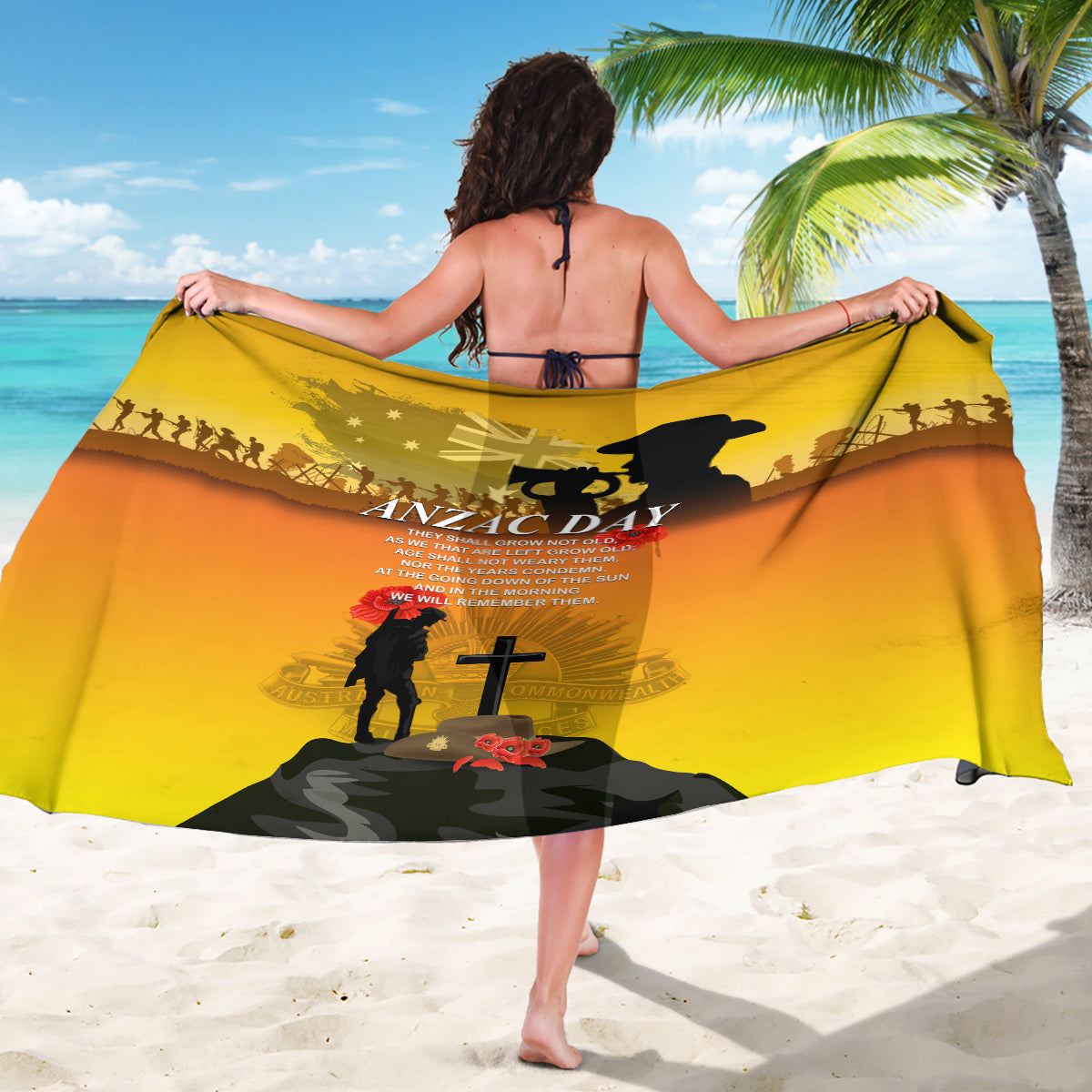Australia ANZAC Day Sarong Gallipoli Lest We Forget