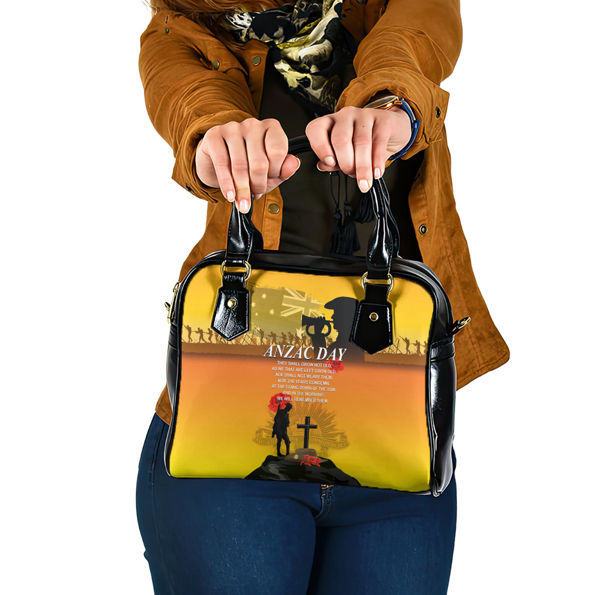Australia ANZAC Day Shoulder Handbag Gallipoli Lest We Forget