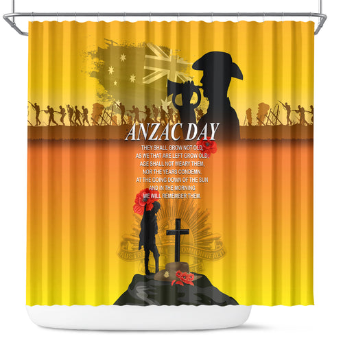 Australia ANZAC Day Shower Curtain Gallipoli Lest We Forget