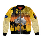 Australia ANZAC Day Sleeve Zip Bomber Jacket Gallipoli Lest We Forget
