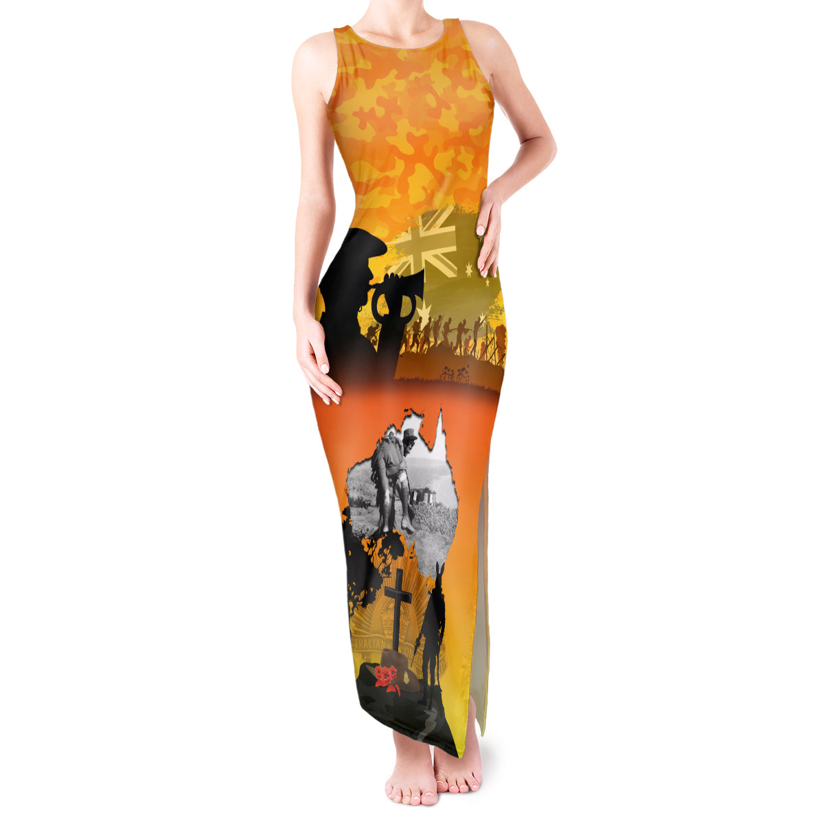 Australia ANZAC Day Tank Maxi Dress Gallipoli Lest We Forget