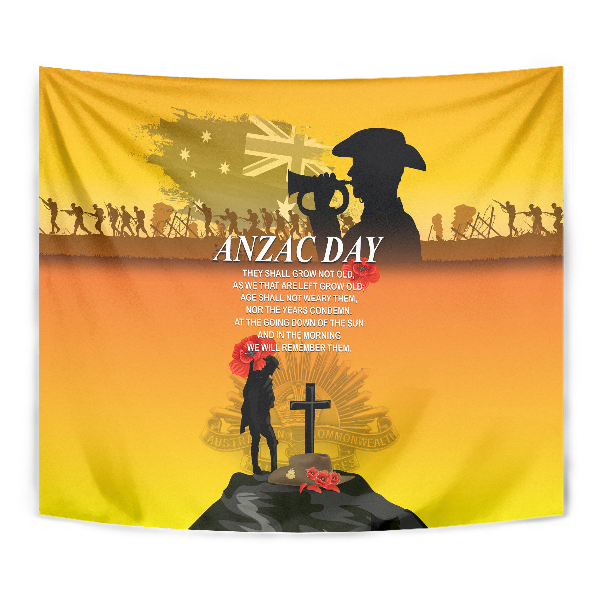 Australia ANZAC Day Tapestry Gallipoli Lest We Forget