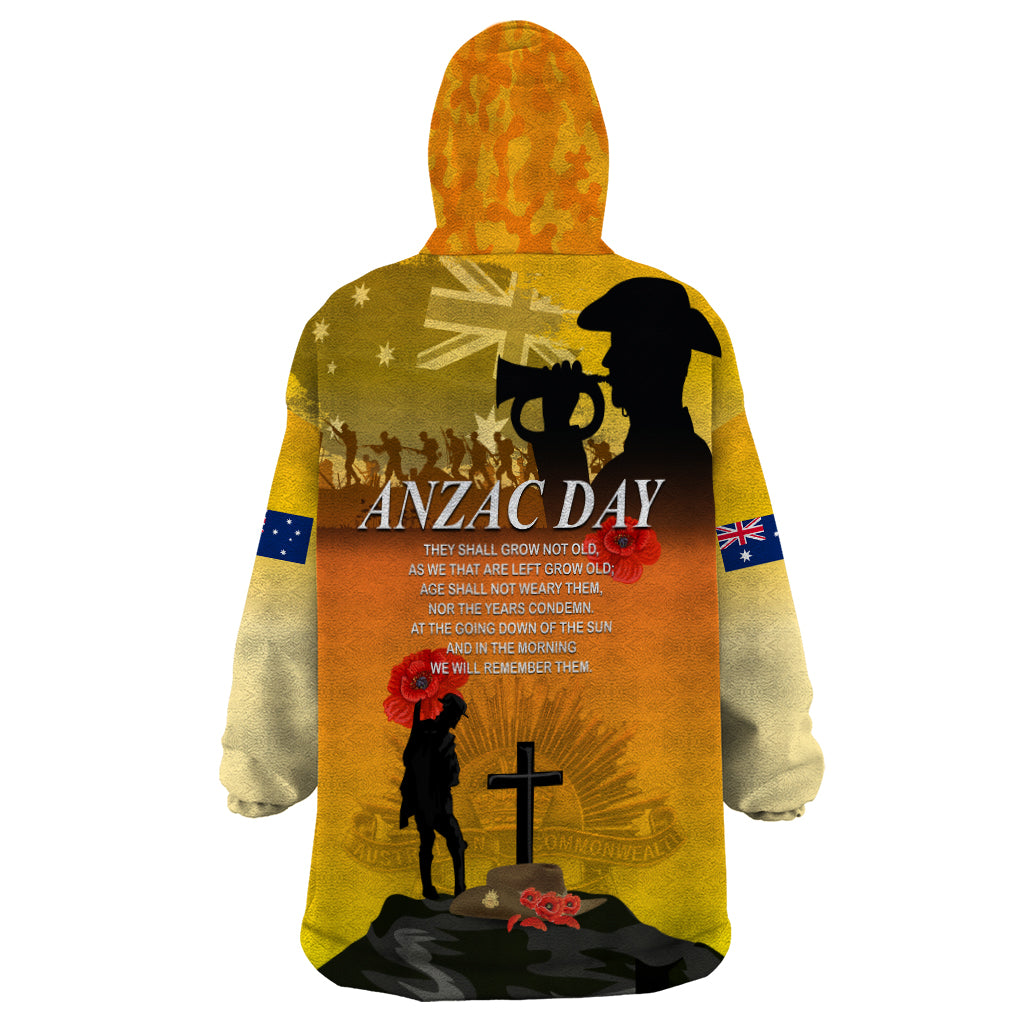 Australia ANZAC Day Wearable Blanket Hoodie Gallipoli Lest We Forget