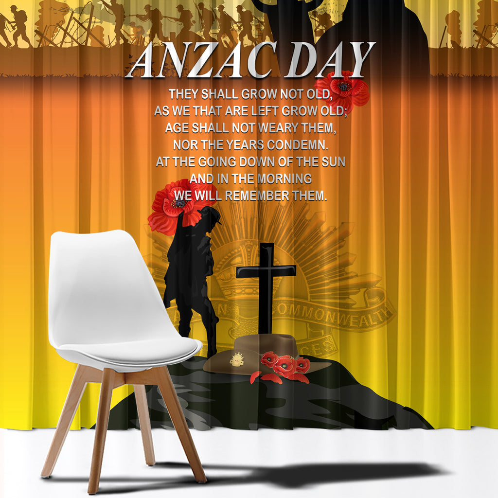 Australia ANZAC Day Window Curtain Gallipoli Lest We Forget