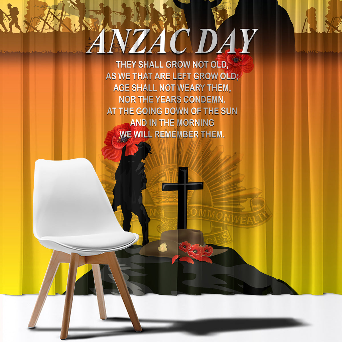 Australia ANZAC Day Window Curtain Gallipoli Lest We Forget