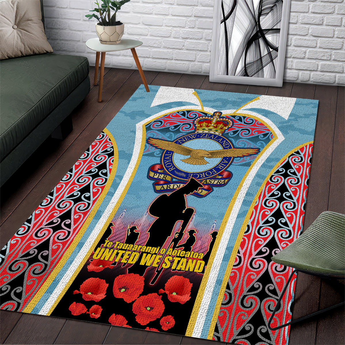 Royal New Zealand Air Force ANZAC Day Area Rug Te Tauaarangi o Aotearoa
