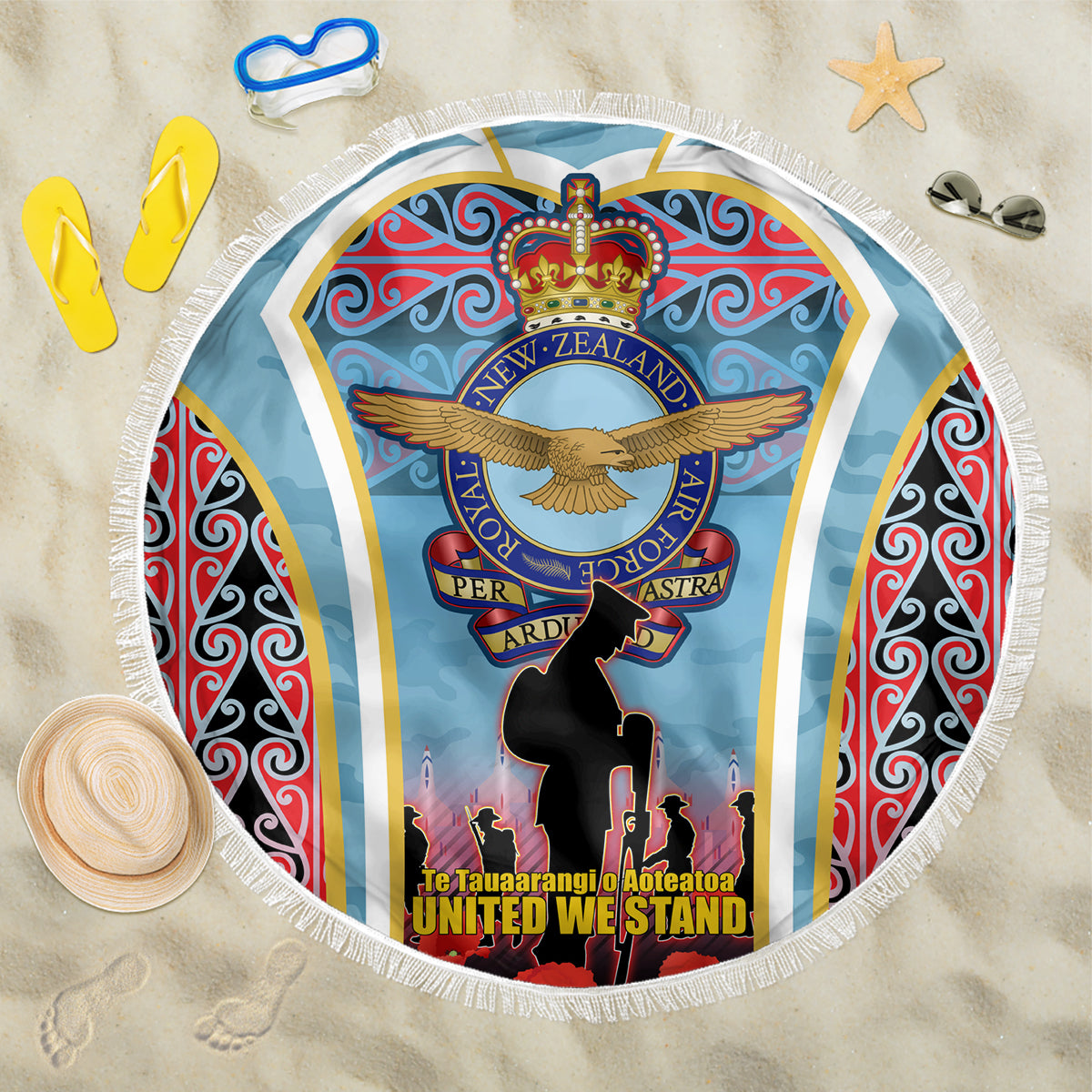 Royal New Zealand Air Force ANZAC Day Beach Blanket Te Tauaarangi o Aotearoa