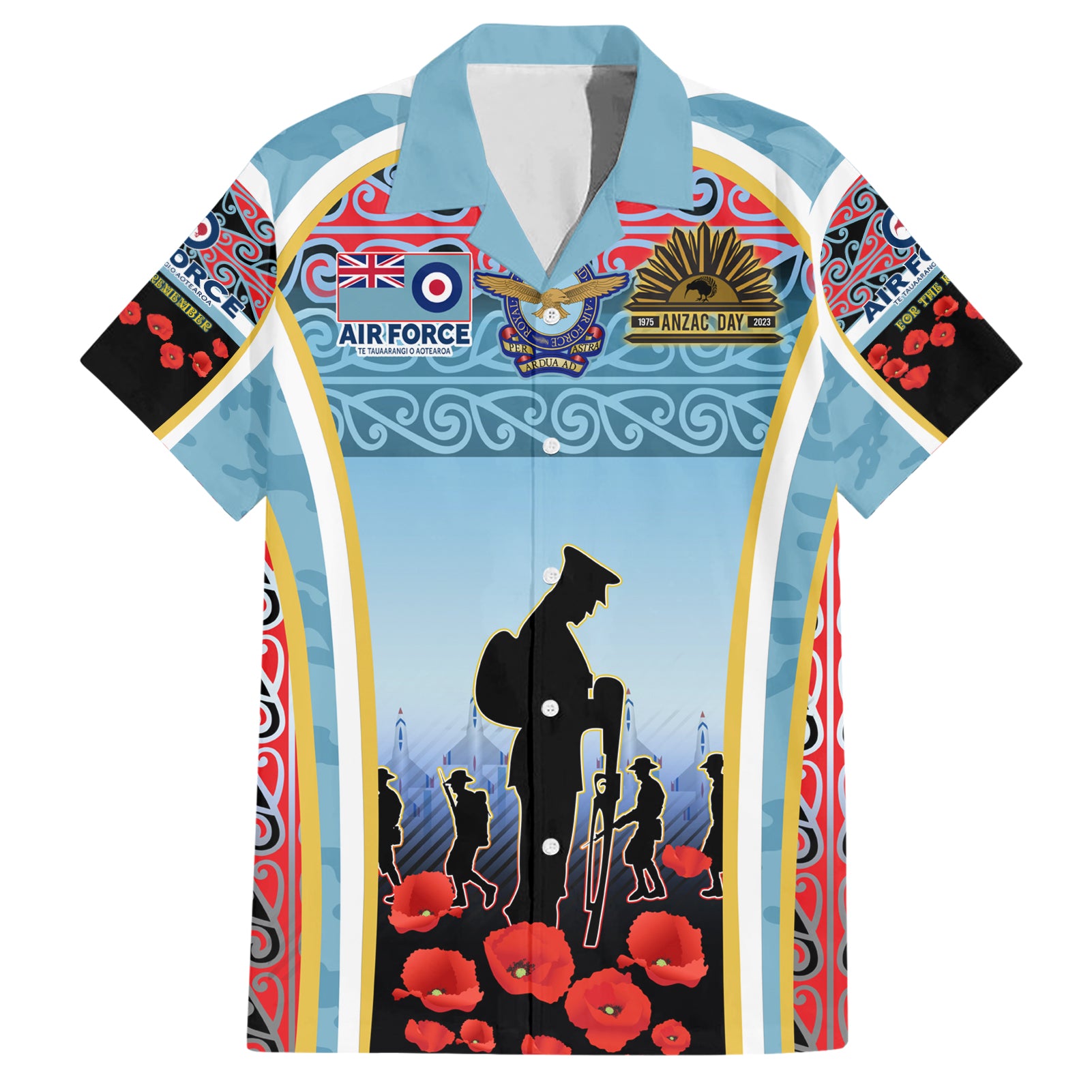 Royal New Zealand Air Force ANZAC Day Hawaiian Shirt Te Tauaarangi o Aotearoa