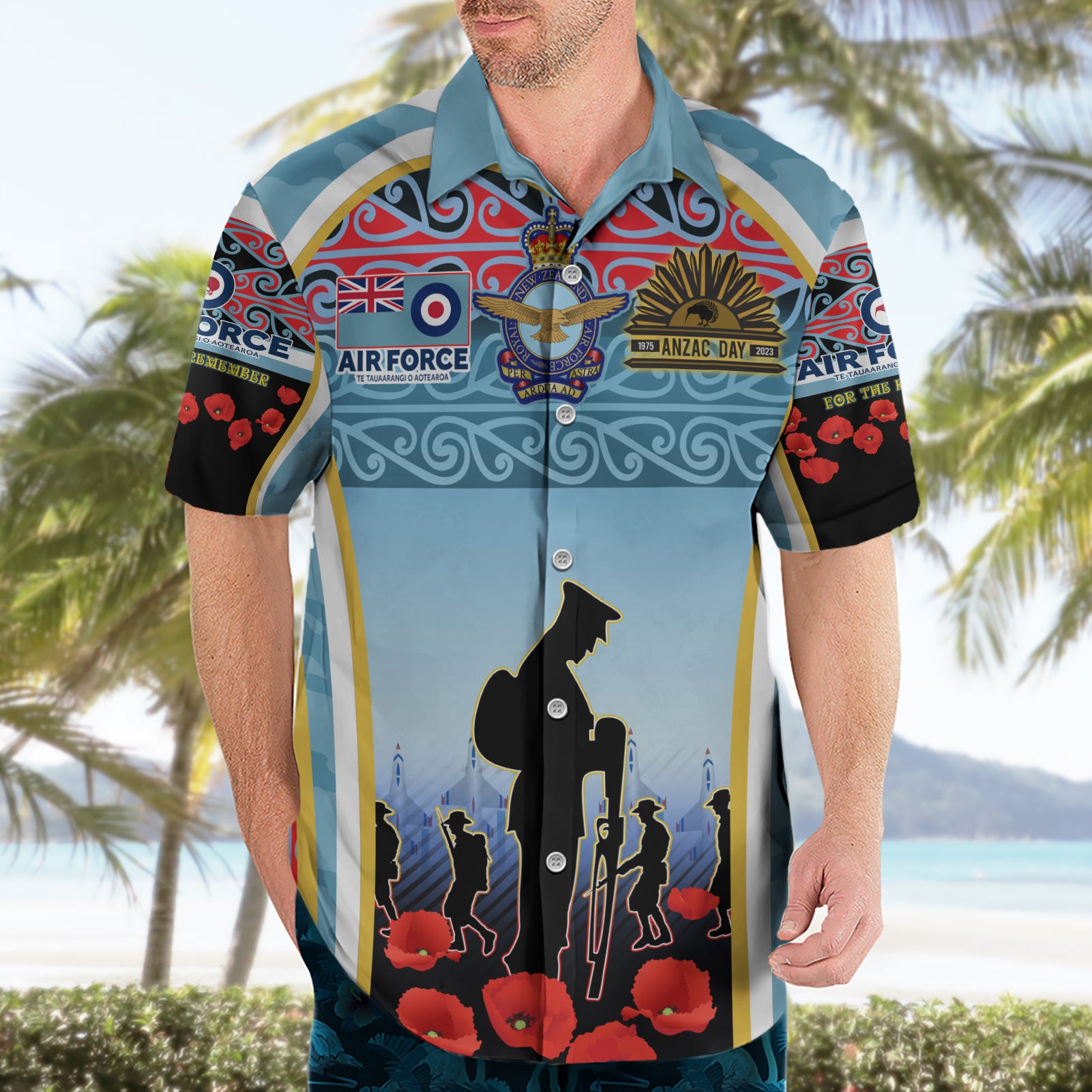 Royal New Zealand Air Force ANZAC Day Hawaiian Shirt Te Tauaarangi o Aotearoa
