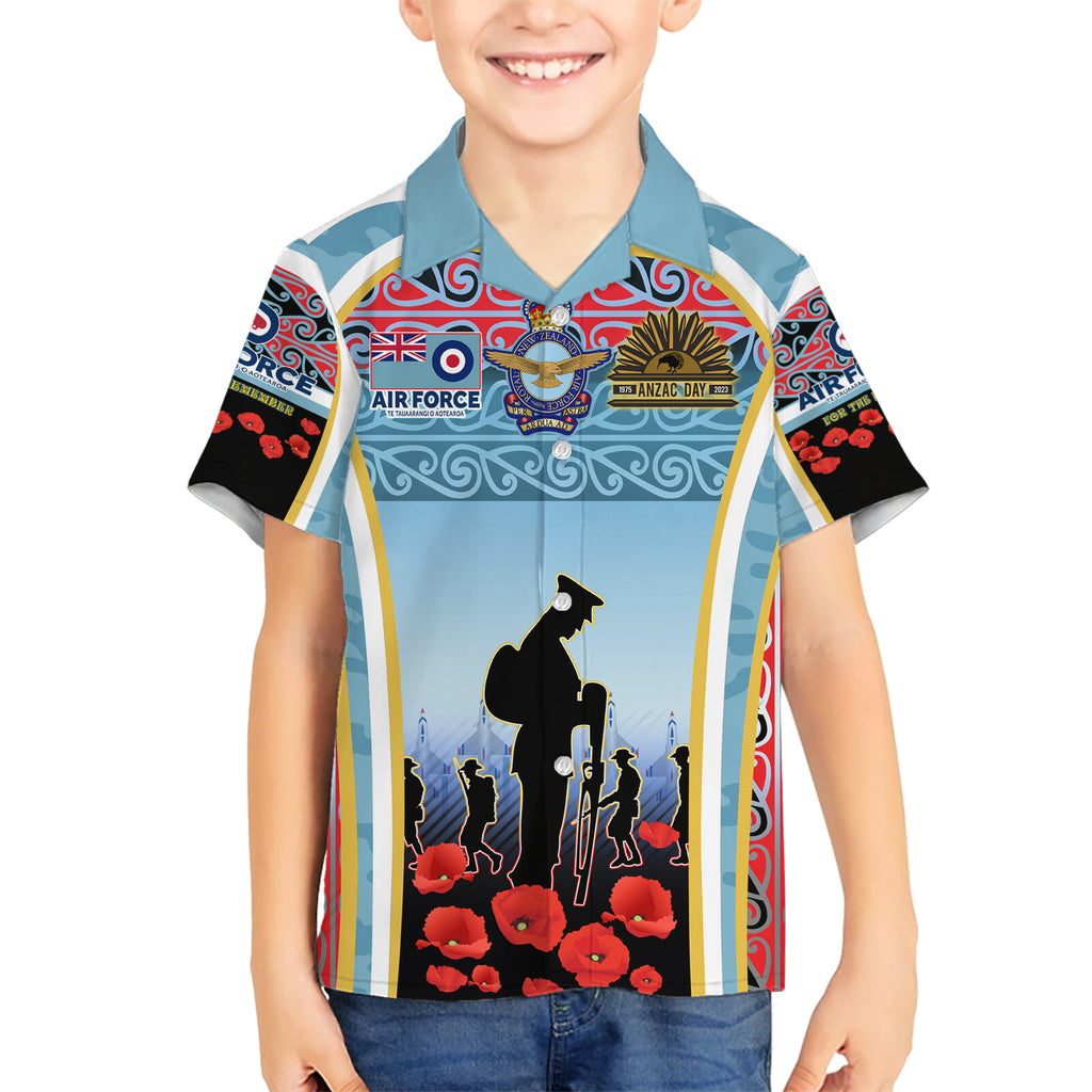 Royal New Zealand Air Force ANZAC Day Kid Hawaiian Shirt Te Tauaarangi o Aotearoa