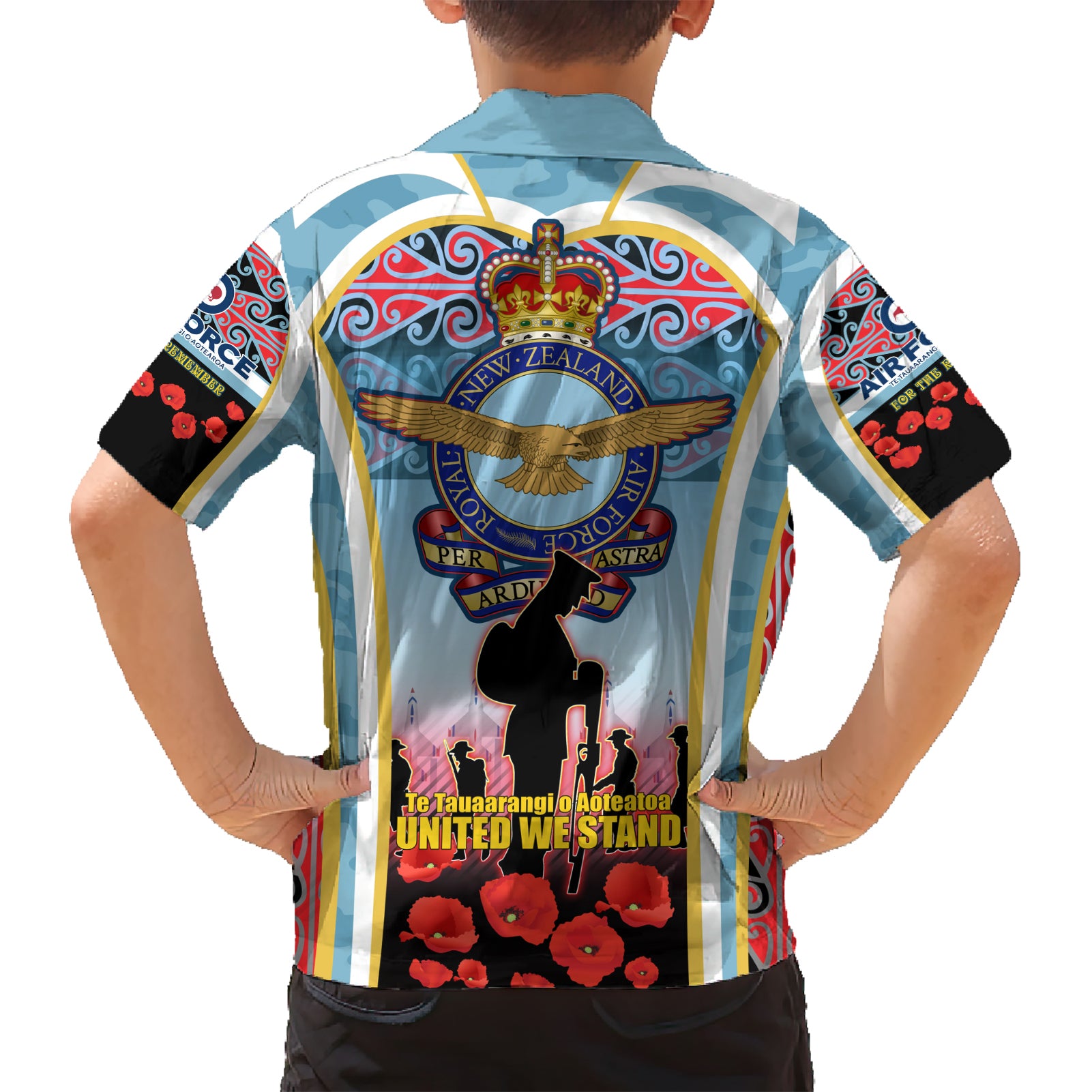 Royal New Zealand Air Force ANZAC Day Kid Hawaiian Shirt Te Tauaarangi o Aotearoa