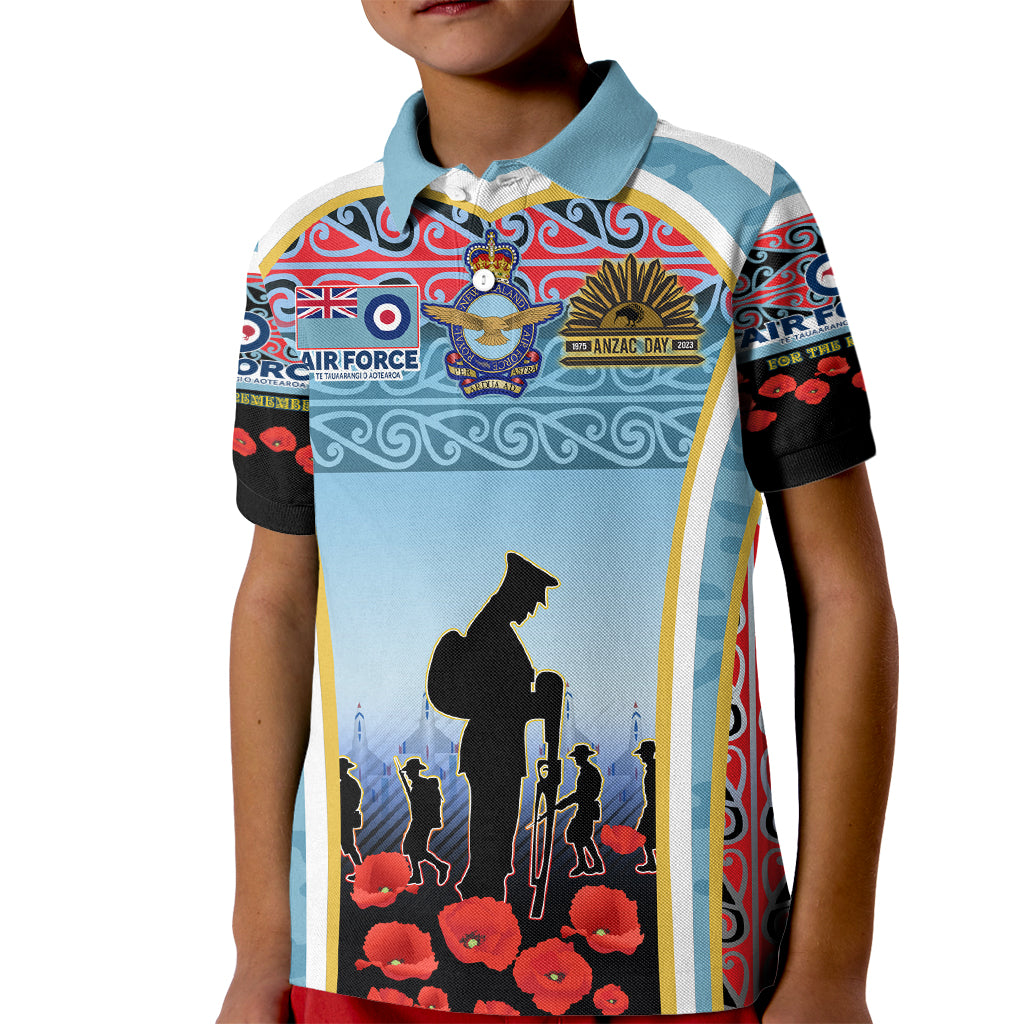 Royal New Zealand Air Force ANZAC Day Kid Polo Shirt Te Tauaarangi o Aotearoa