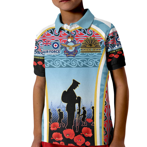 Royal New Zealand Air Force ANZAC Day Kid Polo Shirt Te Tauaarangi o Aotearoa