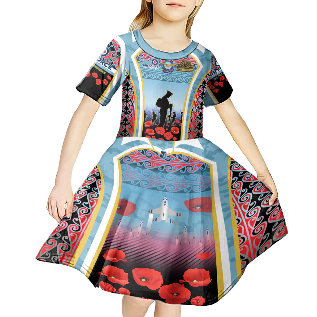 Royal New Zealand Air Force ANZAC Day Kid Short Sleeve Dress Te Tauaarangi o Aotearoa