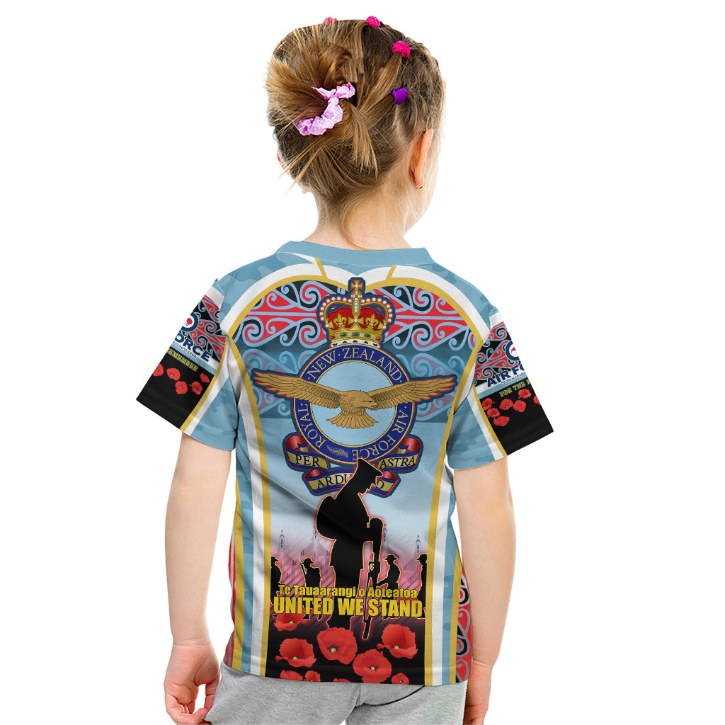 Royal New Zealand Air Force ANZAC Day Kid T Shirt Te Tauaarangi o Aotearoa