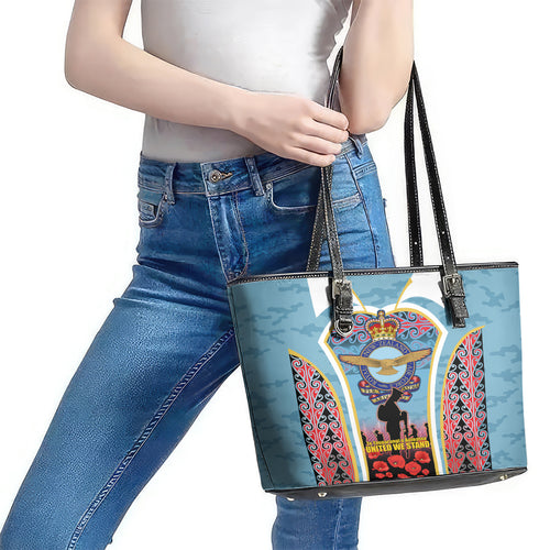 Royal New Zealand Air Force ANZAC Day Leather Tote Bag Te Tauaarangi o Aotearoa