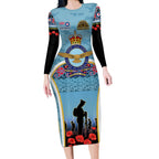 Royal New Zealand Air Force ANZAC Day Long Sleeve Bodycon Dress Te Tauaarangi o Aotearoa
