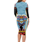 Royal New Zealand Air Force ANZAC Day Long Sleeve Bodycon Dress Te Tauaarangi o Aotearoa