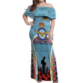 Royal New Zealand Air Force ANZAC Day Off Shoulder Maxi Dress Te Tauaarangi o Aotearoa