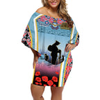 Royal New Zealand Air Force ANZAC Day Off Shoulder Short Dress Te Tauaarangi o Aotearoa
