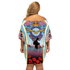 Royal New Zealand Air Force ANZAC Day Off Shoulder Short Dress Te Tauaarangi o Aotearoa