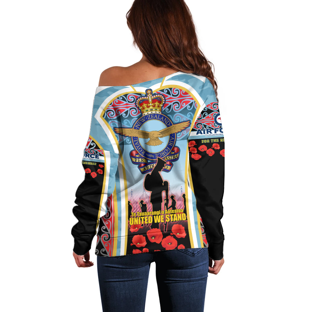 Royal New Zealand Air Force ANZAC Day Off Shoulder Sweater Te Tauaarangi o Aotearoa