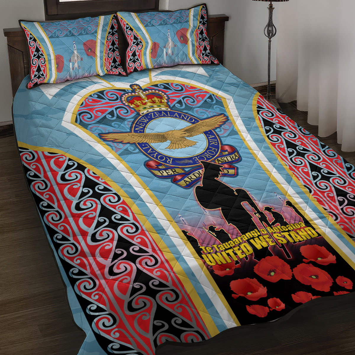 Royal New Zealand Air Force ANZAC Day Quilt Bed Set Te Tauaarangi o Aotearoa