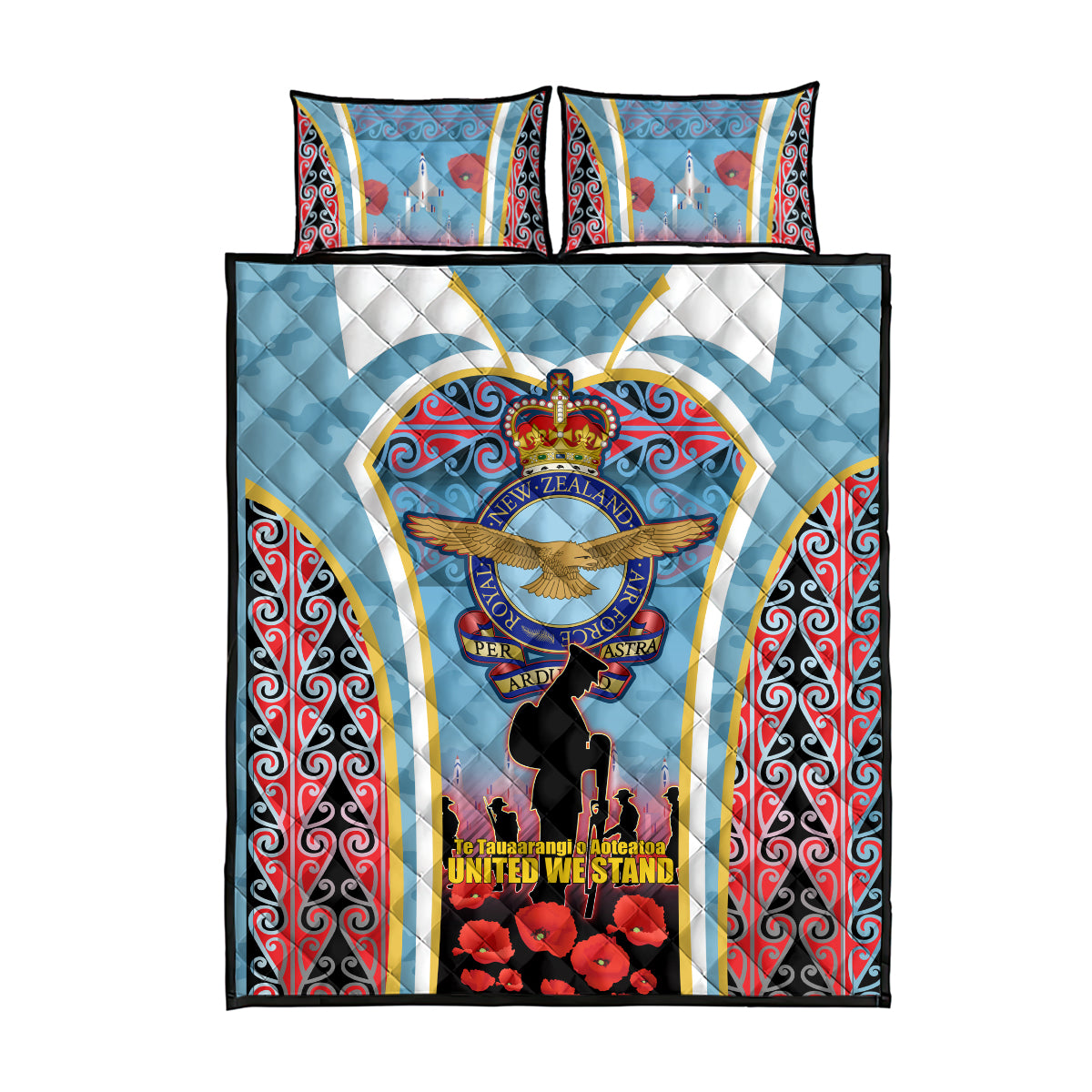 Royal New Zealand Air Force ANZAC Day Quilt Bed Set Te Tauaarangi o Aotearoa