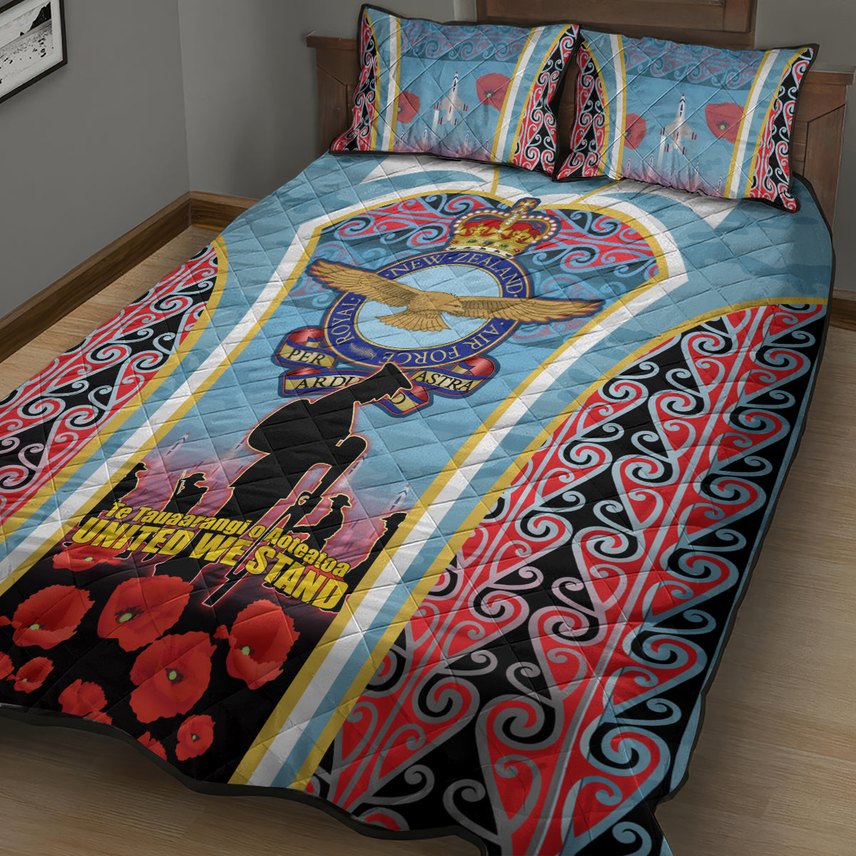 Royal New Zealand Air Force ANZAC Day Quilt Bed Set Te Tauaarangi o Aotearoa