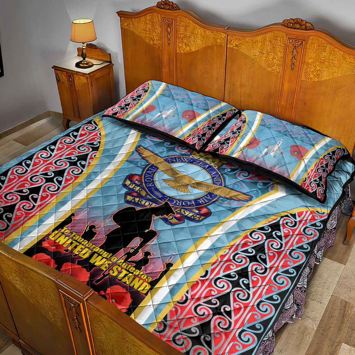 Royal New Zealand Air Force ANZAC Day Quilt Bed Set Te Tauaarangi o Aotearoa