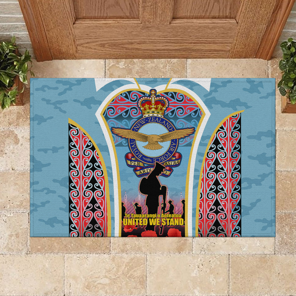 Royal New Zealand Air Force ANZAC Day Rubber Doormat Te Tauaarangi o Aotearoa