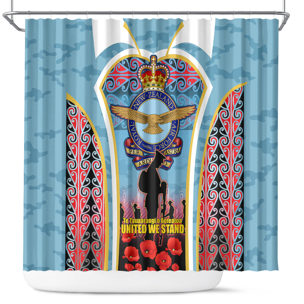 Royal New Zealand Air Force ANZAC Day Shower Curtain Te Tauaarangi o Aotearoa