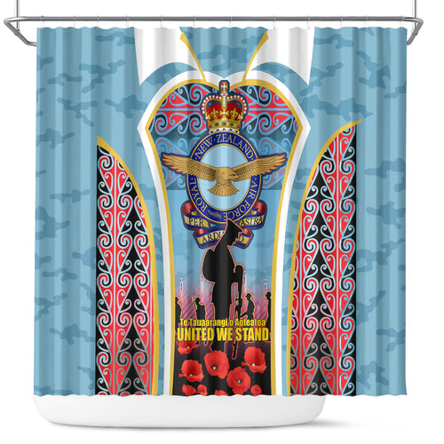 Royal New Zealand Air Force ANZAC Day Shower Curtain Te Tauaarangi o Aotearoa