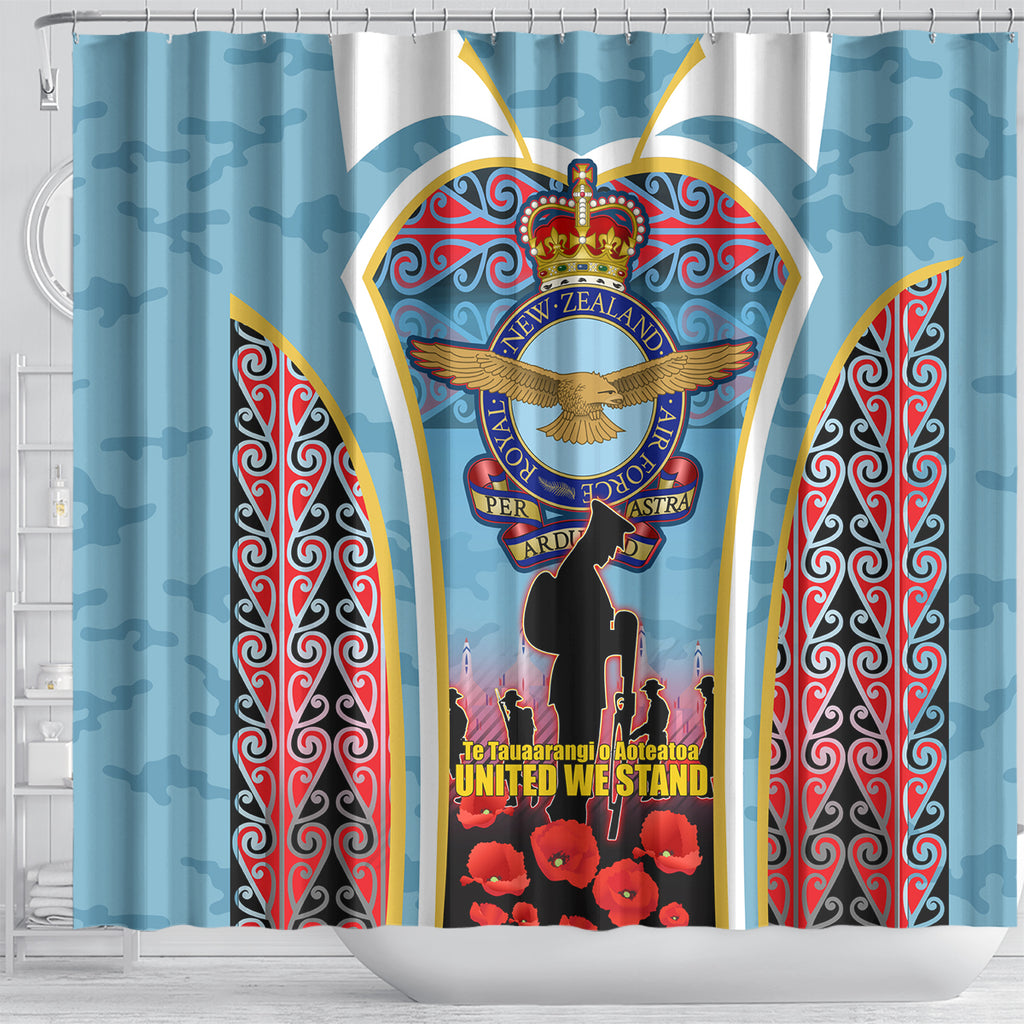 Royal New Zealand Air Force ANZAC Day Shower Curtain Te Tauaarangi o Aotearoa