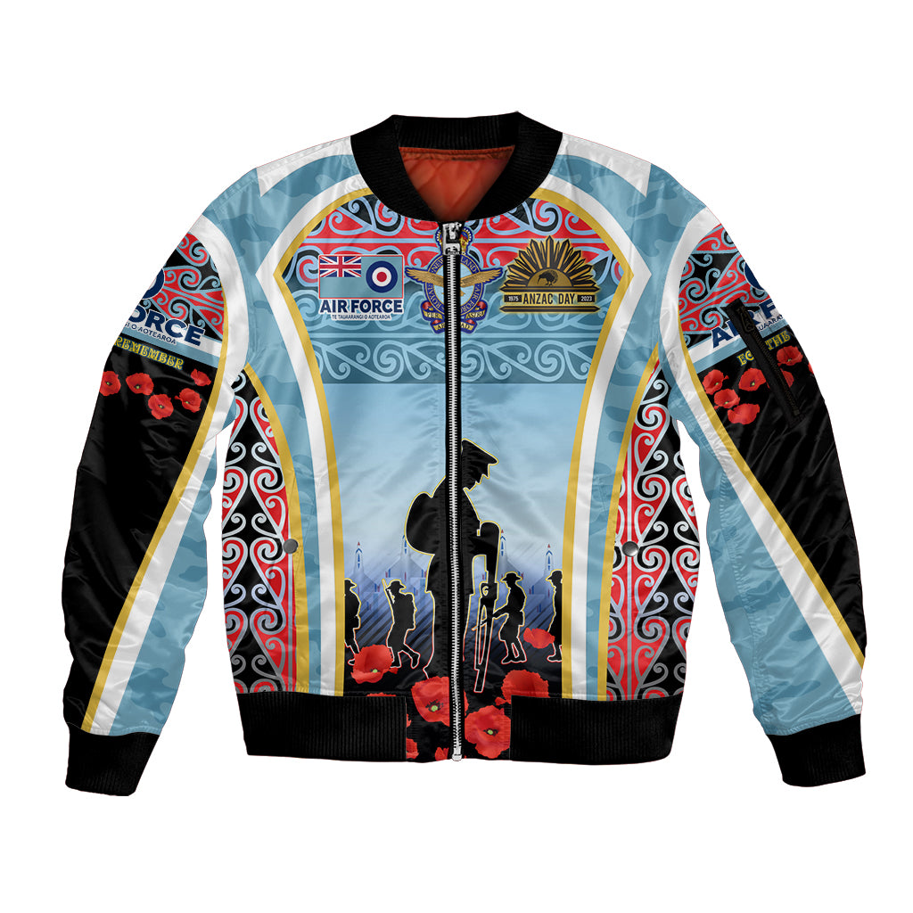 Royal New Zealand Air Force ANZAC Day Sleeve Zip Bomber Jacket Te Tauaarangi o Aotearoa