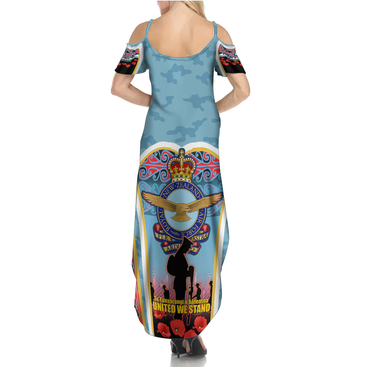 Royal New Zealand Air Force ANZAC Day Summer Maxi Dress Te Tauaarangi o Aotearoa