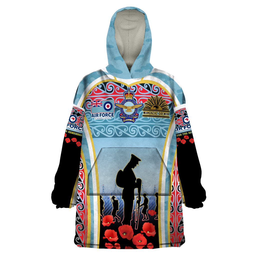 Royal New Zealand Air Force ANZAC Day Wearable Blanket Hoodie Te Tauaarangi o Aotearoa