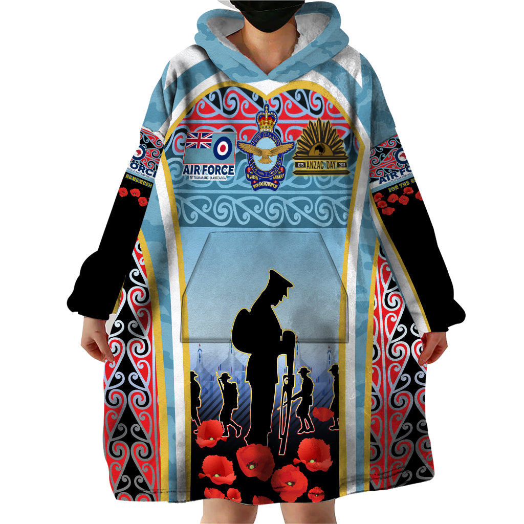 Royal New Zealand Air Force ANZAC Day Wearable Blanket Hoodie Te Tauaarangi o Aotearoa