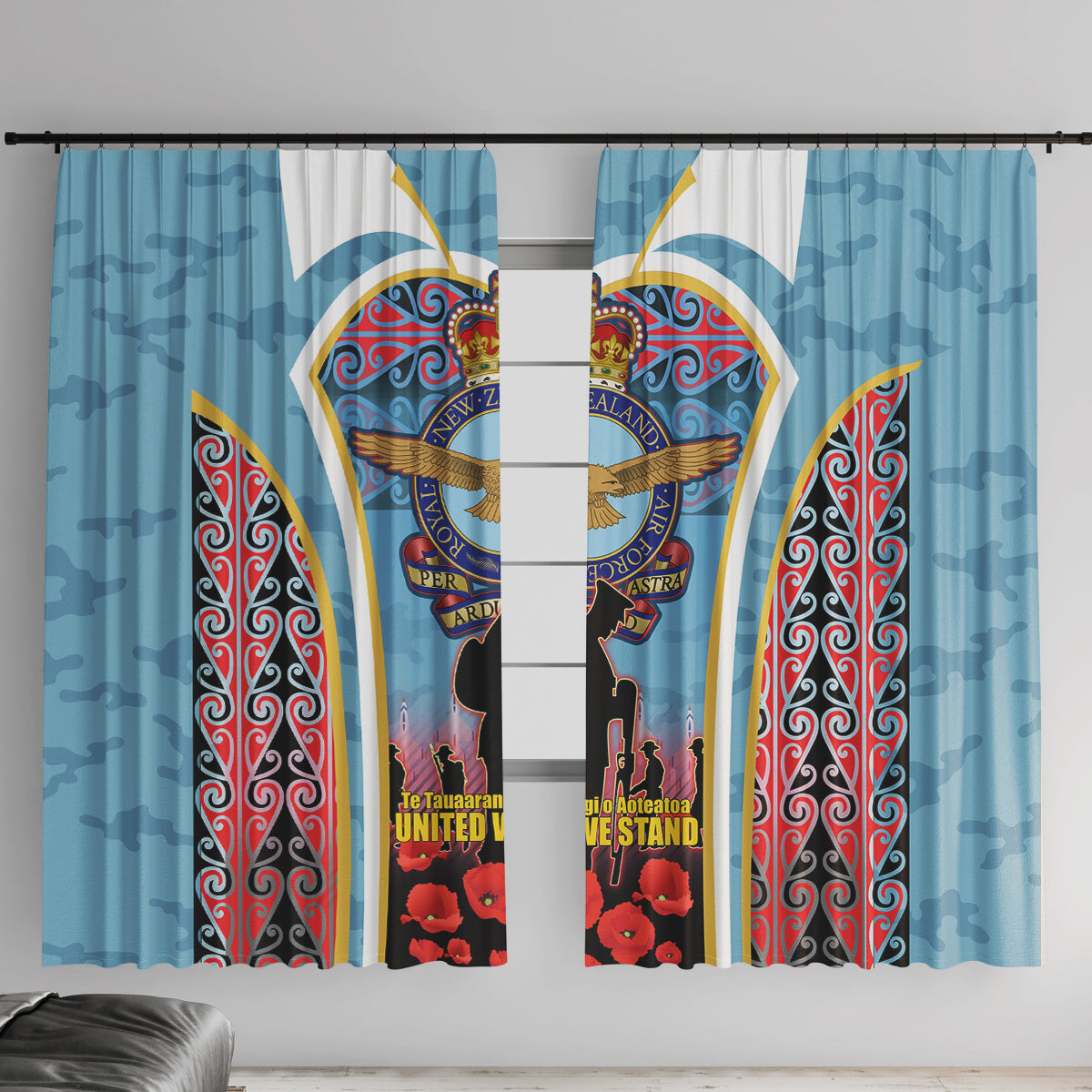 Royal New Zealand Air Force ANZAC Day Window Curtain Te Tauaarangi o Aotearoa