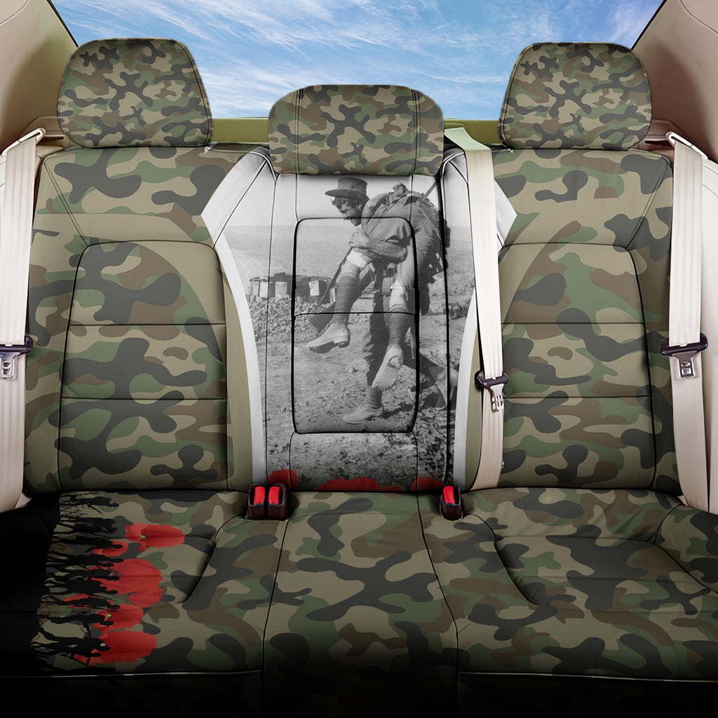 New Zealand and Australia ANZAC Day Back Car Seat Cover Koala and Kiwi Bird Soldier Gallipoli Camouflage Style