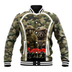 New Zealand and Australia ANZAC Day Baseball Jacket Koala and Kiwi Bird Soldier Gallipoli Camouflage Style