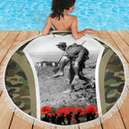 New Zealand and Australia ANZAC Day Beach Blanket Koala and Kiwi Bird Soldier Gallipoli Camouflage Style