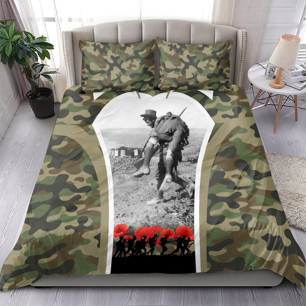 New Zealand and Australia ANZAC Day Bedding Set Koala and Kiwi Bird Soldier Gallipoli Camouflage Style